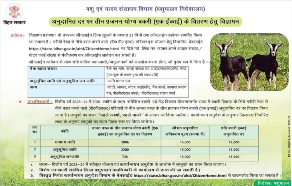 Bihar Bakri Palan Yojana